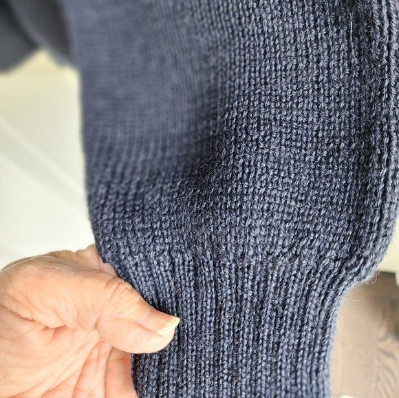 100% Alpaca Open front Handmade cardigan Made in Peru sz small Navy - Picture 7 of 8